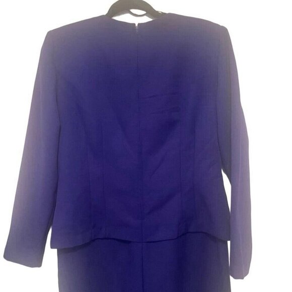 Vintage Karin Stevens Petites Purple Skirt Suit Set Women's Size 8P Elegant - Picture 3 of 11